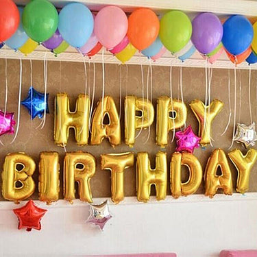 Vibrant Celebration, Colourful Balloon Decor, Inflated Letter Balloons, Helium Balloons, Shades of Blue